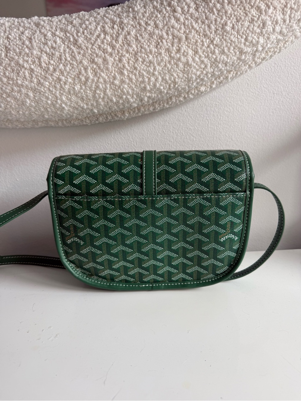 Green Chevron Crossbody Bag with Flap - Picture 3 of 5